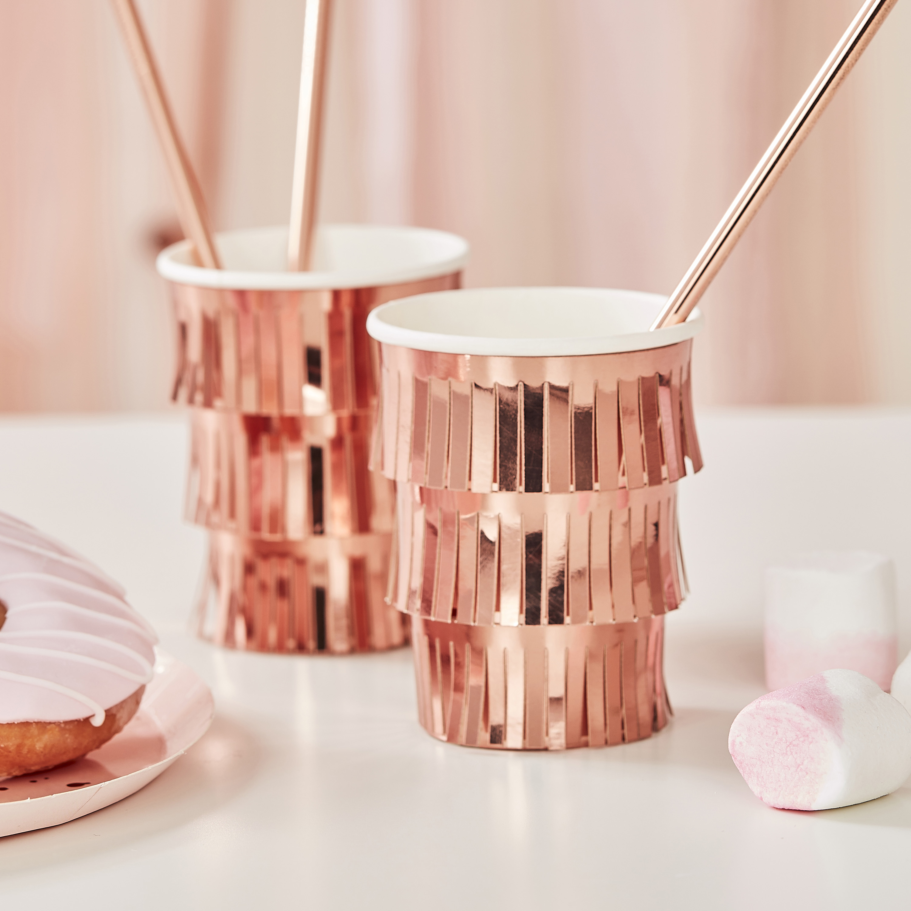 Fringe Rose Gold Paper Cups Ginger Ray