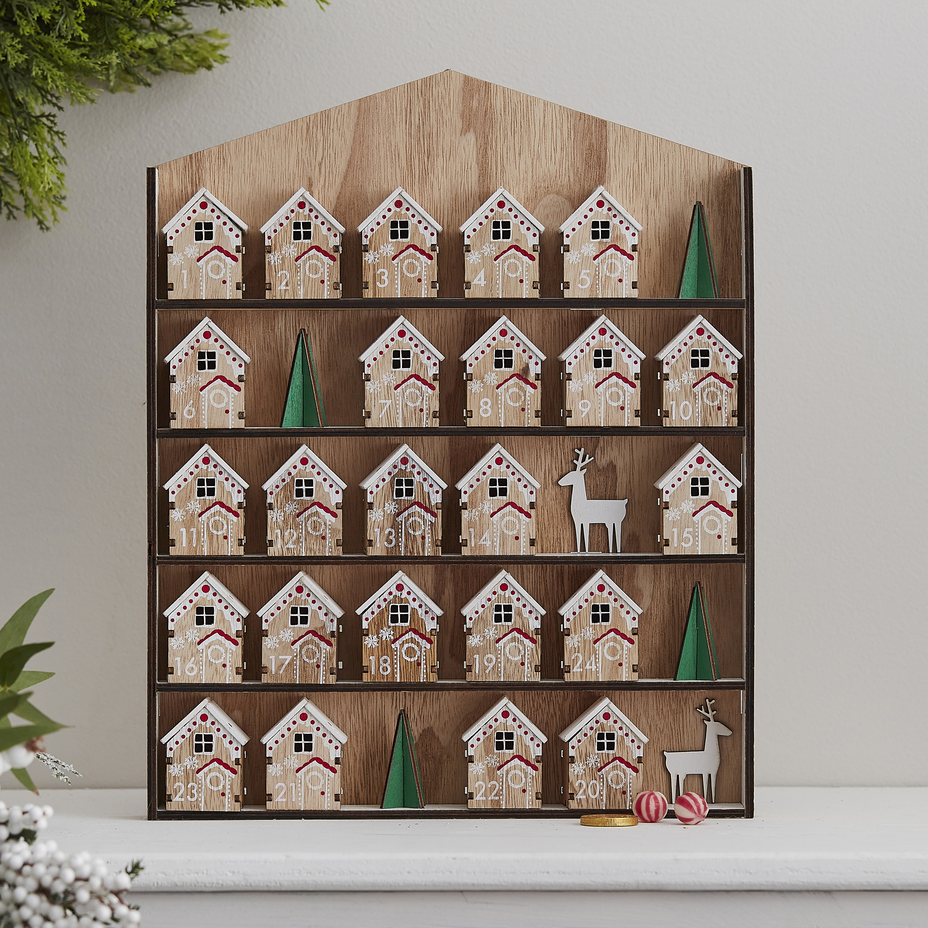 Fill Your Own Wooden House Advent Calendar Ginger Ray