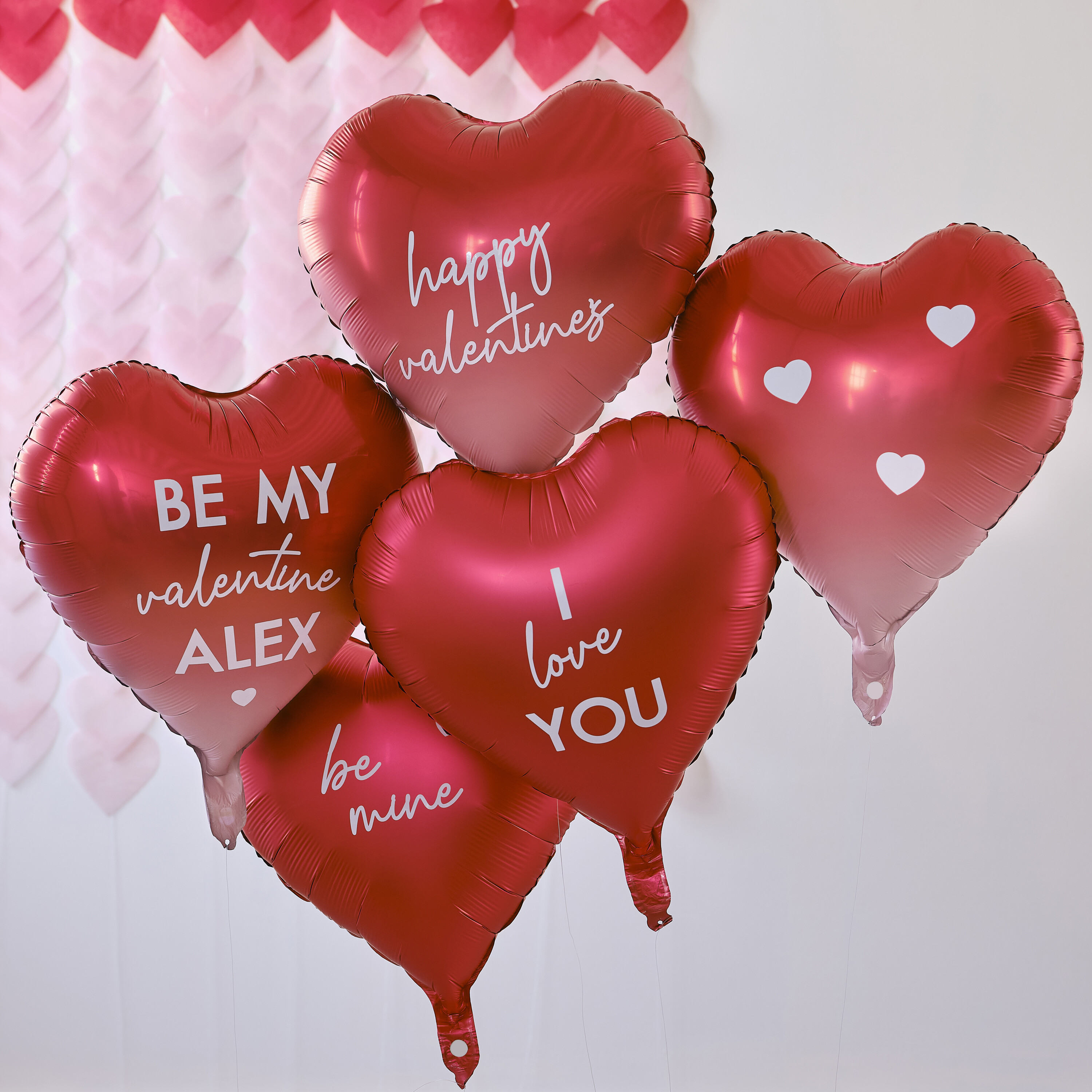 Customisable Heart Valentines Balloons with Stickers Ginger Ray