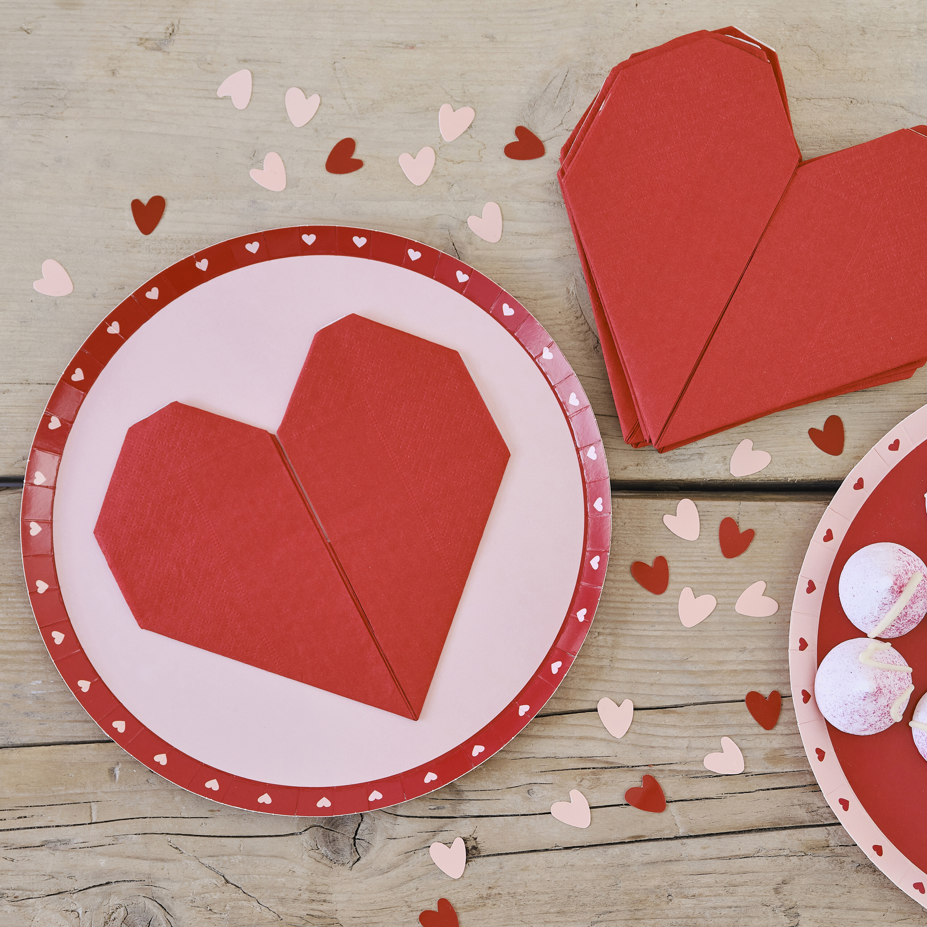 Red Origami Paper Heart Napkins Ginger Ray