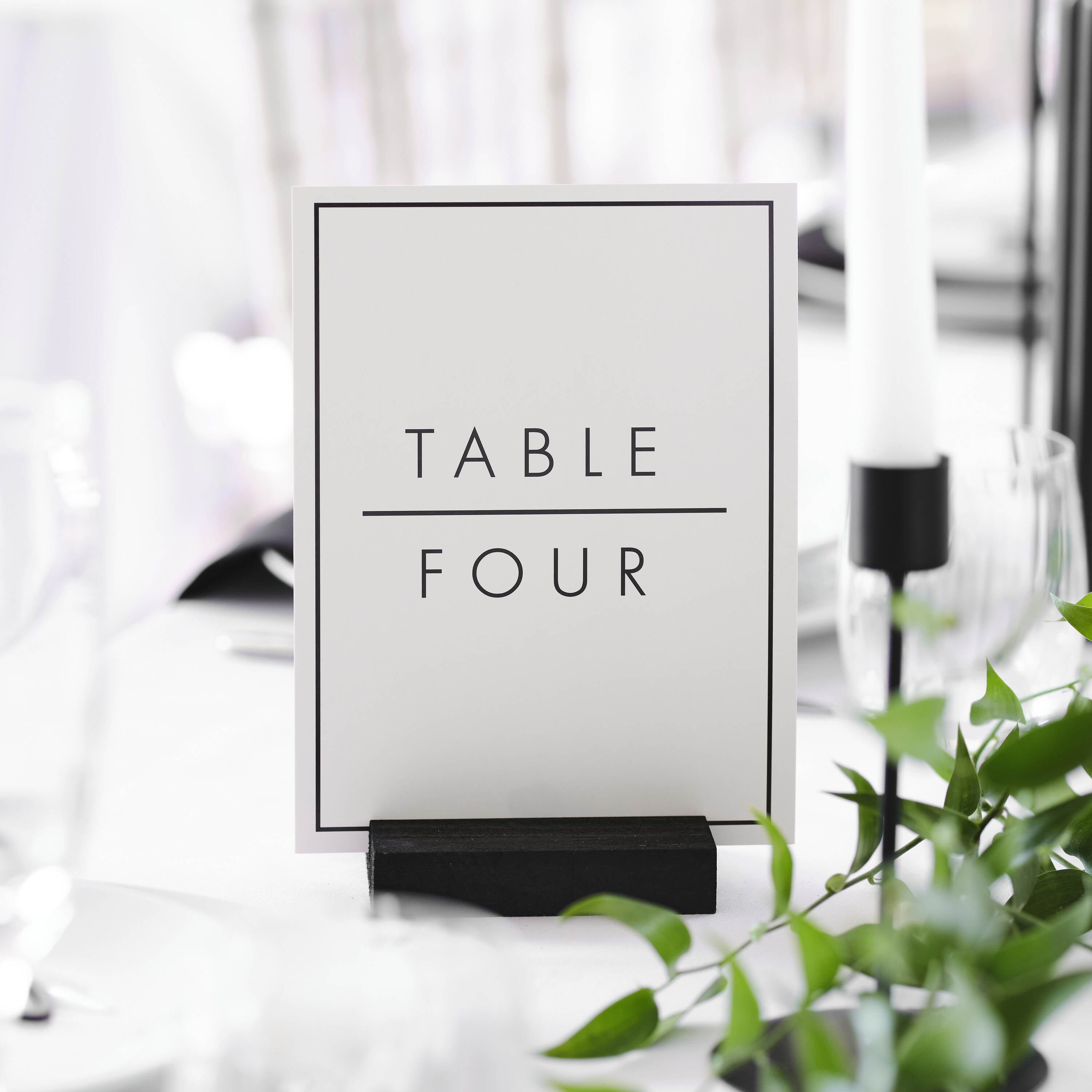 Black White Wedding Table Numbers Holders Cards Ginger Ray