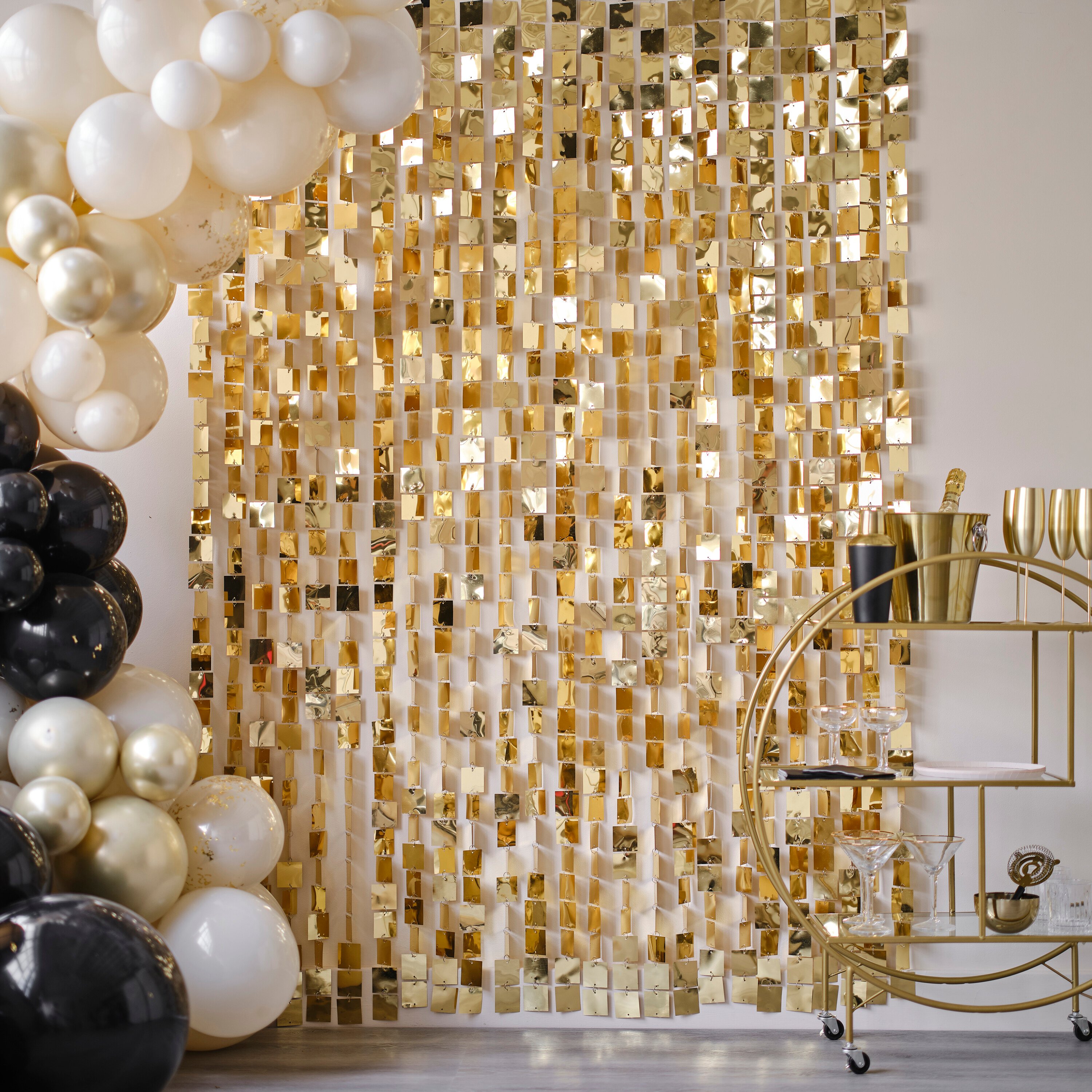 Champagne Gold Sequin Hanging Backdrop Decoration | Ginger Ray
