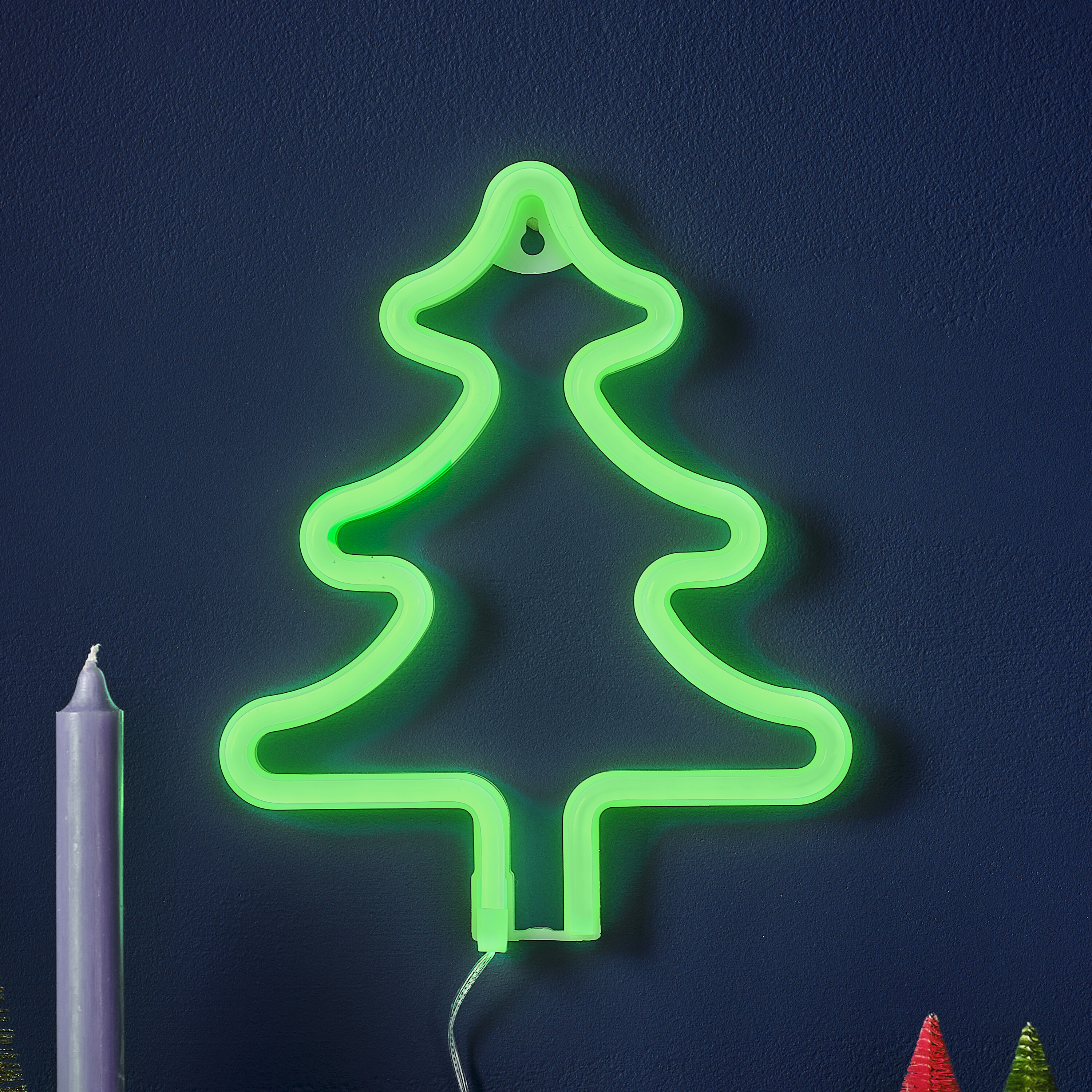 Green Christmas Tree Neon Christmas Light Ginger Ray
