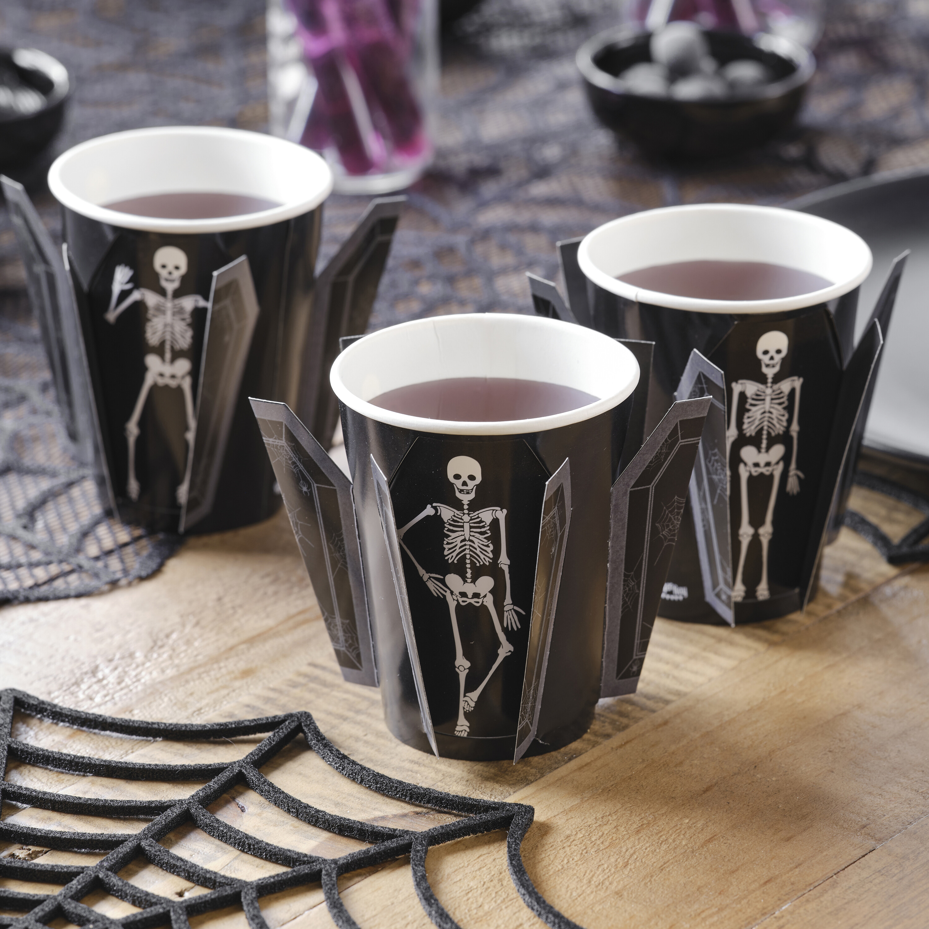 Pop Out Skeleton Coffin Paper Halloween Cups | Ginger Ray