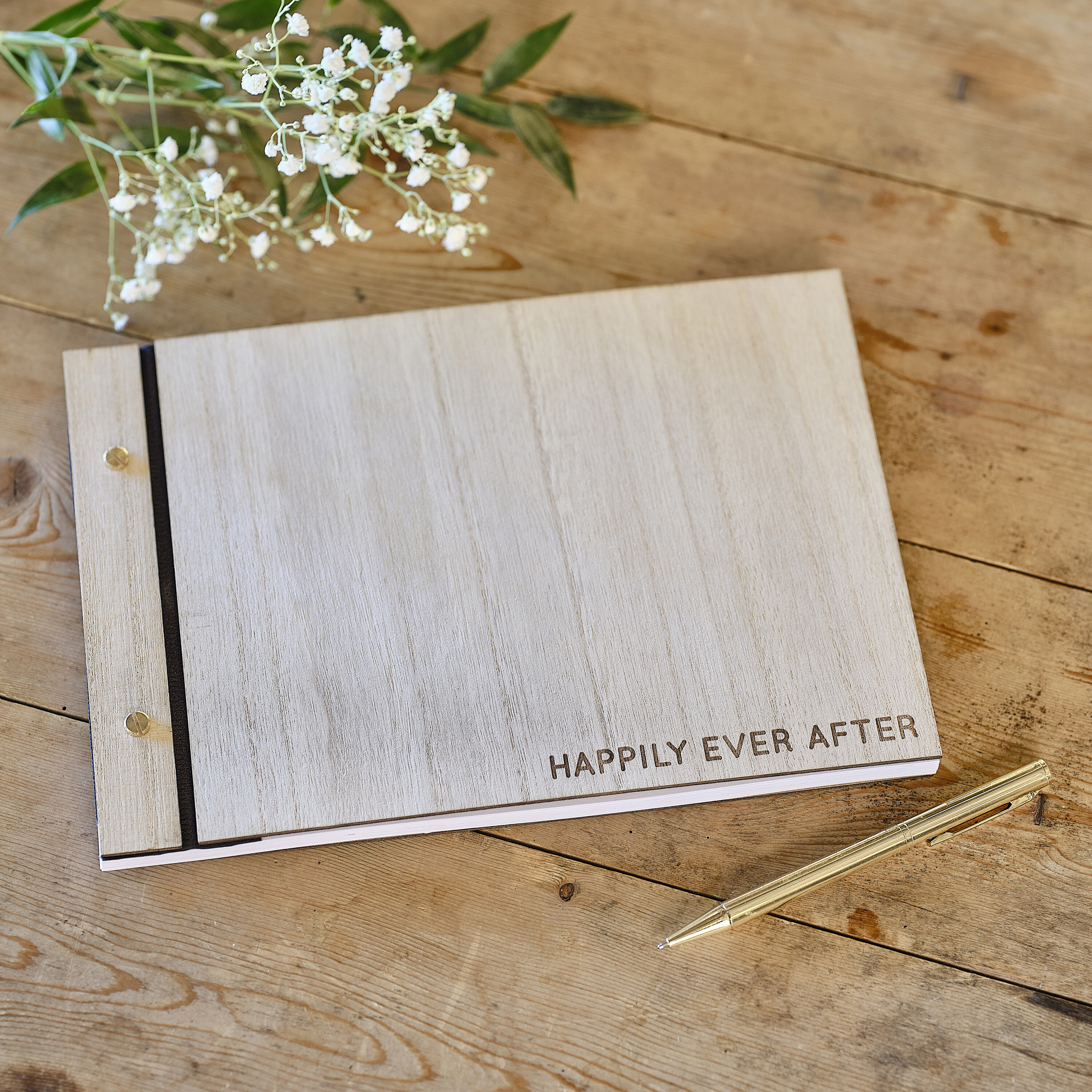 Wooden Best Day Ever Wedding Guest Book Ginger Ray
