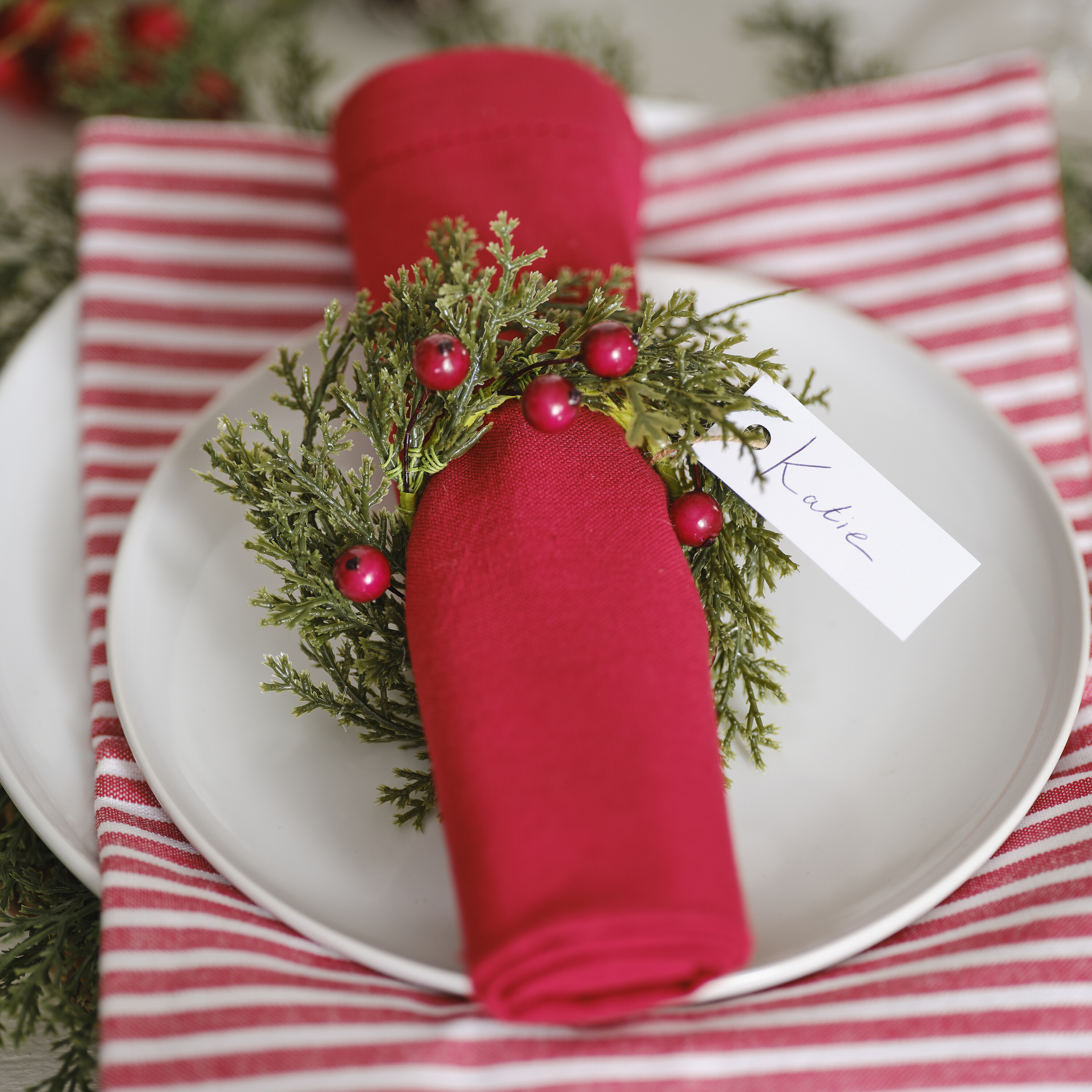 Christmas Napkin Rings - Foliage and Berry Christmas Napkin Rings