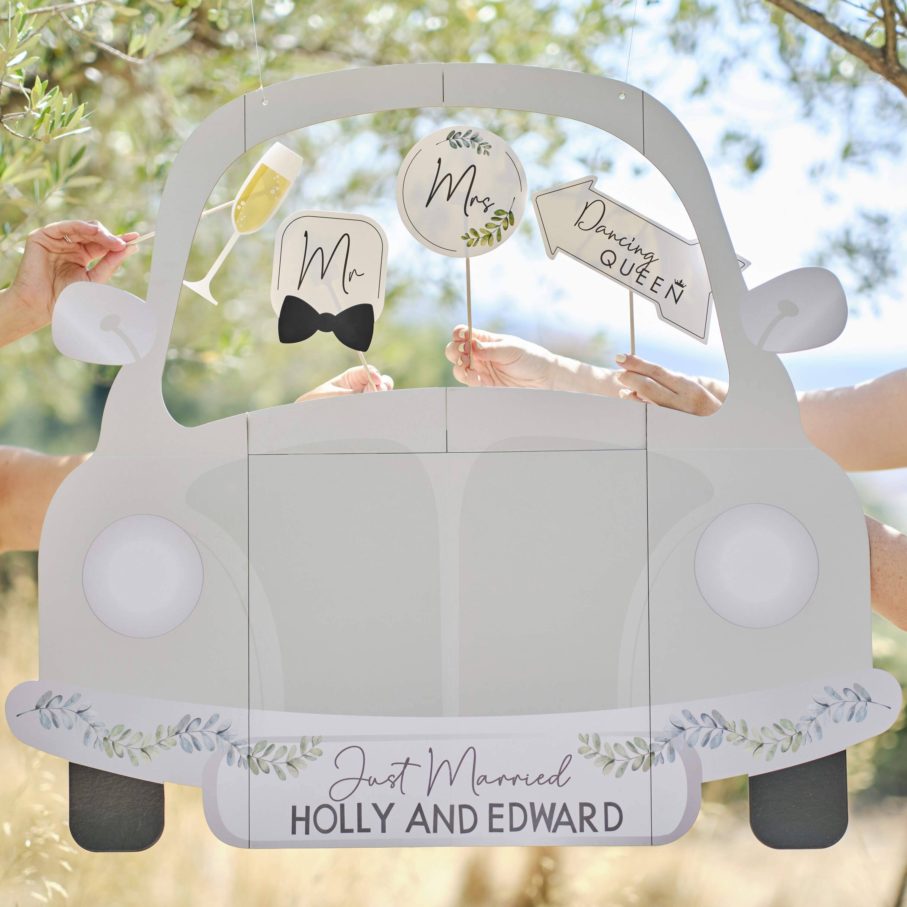 Customisable Wedding Car Photo Booth Frame