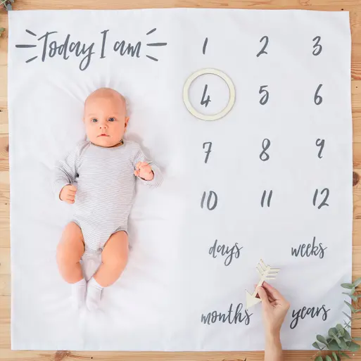 Baby milestone photo blanket top