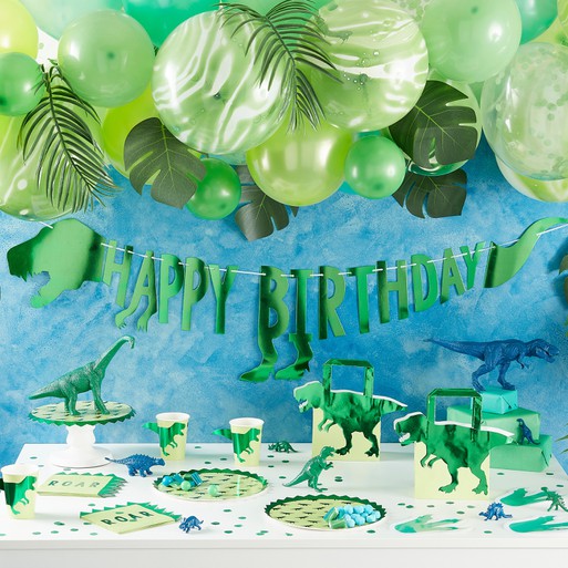 Green Dinosaur Themed Party Paper Plates, Ginger Ray