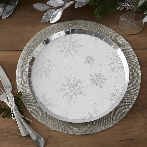 Paper Plates - Silver Paper Charger Plates