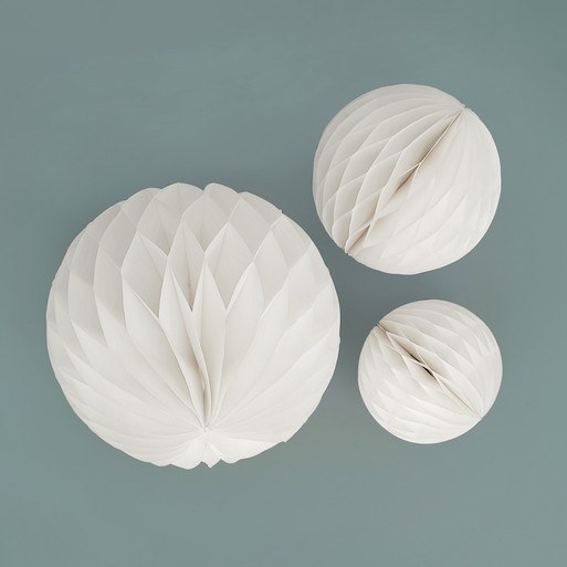 White Honeycomb Paper Decorations
