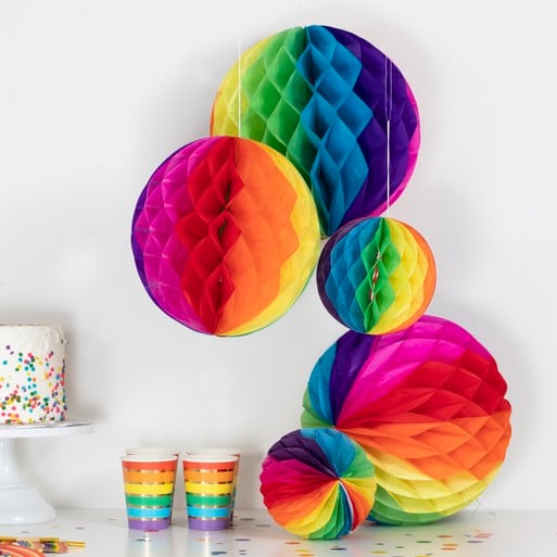 Rainbow Honeycomb Decorations | Ginger Ray