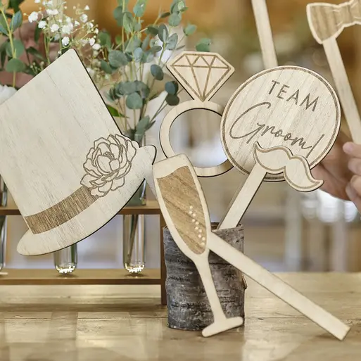 Wooden Wedding Photo Booth Props Ginger Ray