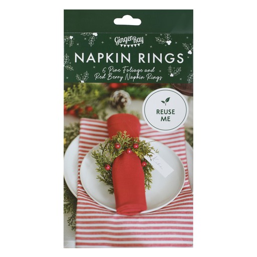 Christmas Napkin Rings Foliage and Berry Christmas Napkin Rings